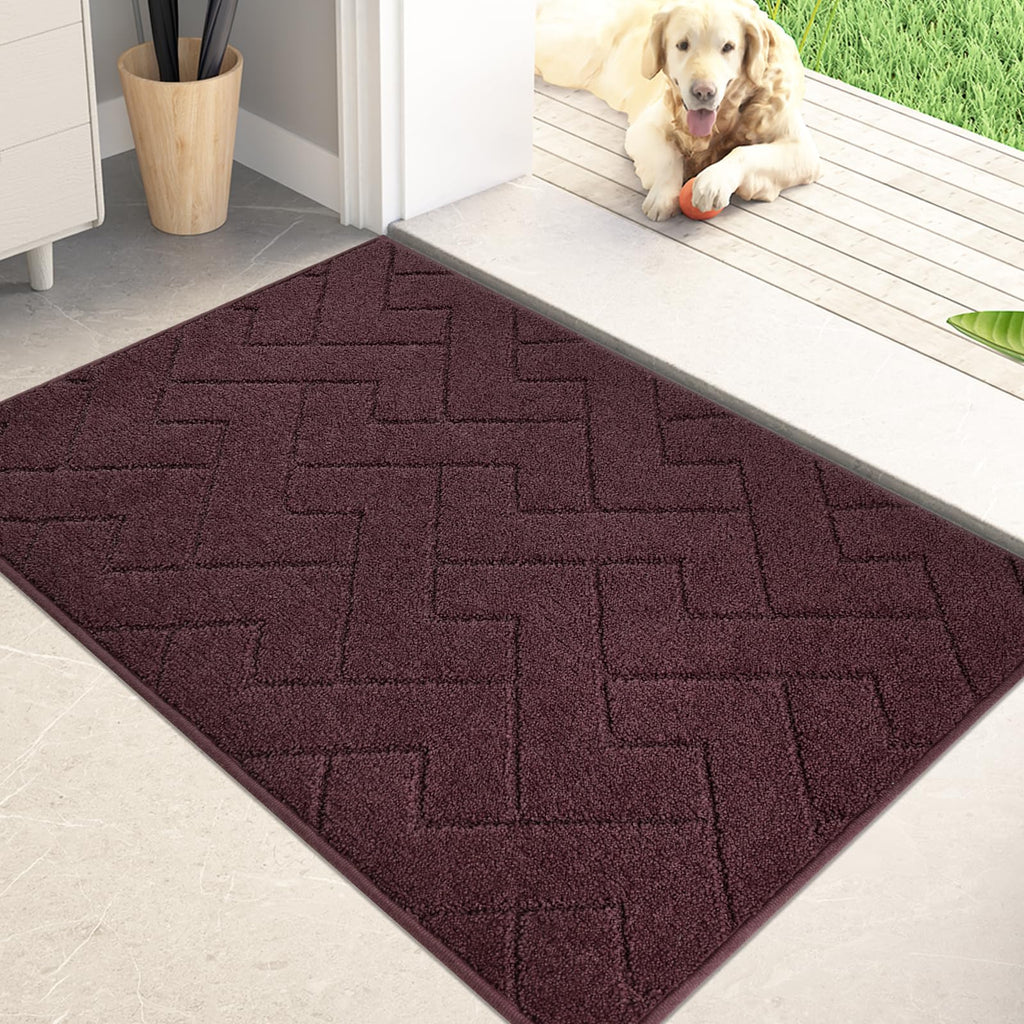 PURRUGS Dirt Trapping Door Mat 20" x 31.5", Non-Slip Machine Washable Entry Rug, Dog Doormat, Indoor Front Door Mat, Super Absorbent Entryway Rug for Muddy Shoes & Paws, Taupe