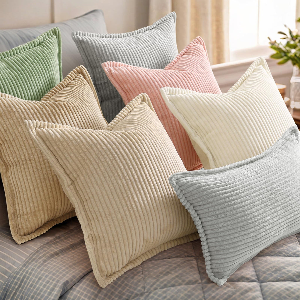 Cream White Throw Pillow Covers