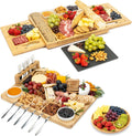 SMIRLY Charcuterie Boards Gift Set: Large Bamboo Cheese Board Set - Unique for Women