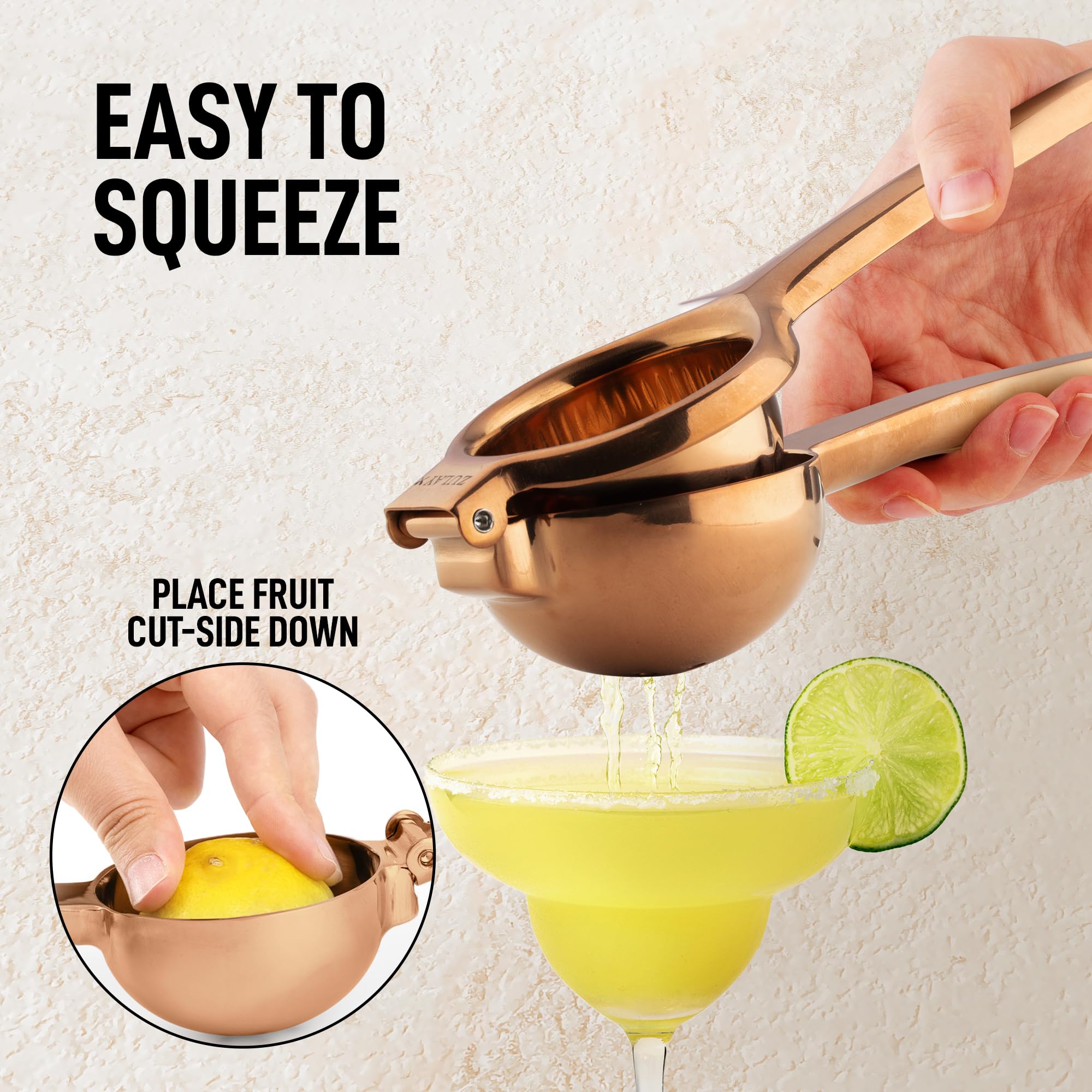 Lemon Squeezer Stainless Steel with Premium Quality Heavy Duty Solid Metal Squeezer Bowl - Large Manual Citrus Press Juicer and Lime Squeezer Stainless Steel - by Zulay Kitchen