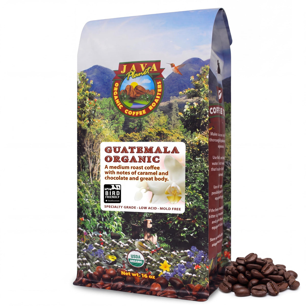 Java Planet Low Acid Organic Espresso Whole Bean Coffee 16oz