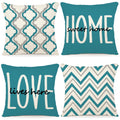 YCOLL Farmhouse Pillow Covers 18x18 Set of 4 Throw Pillow Covers Rustic Linen Decorative Pillows Square Cushion Covers for Couch Sofa Bedroom Home Decor