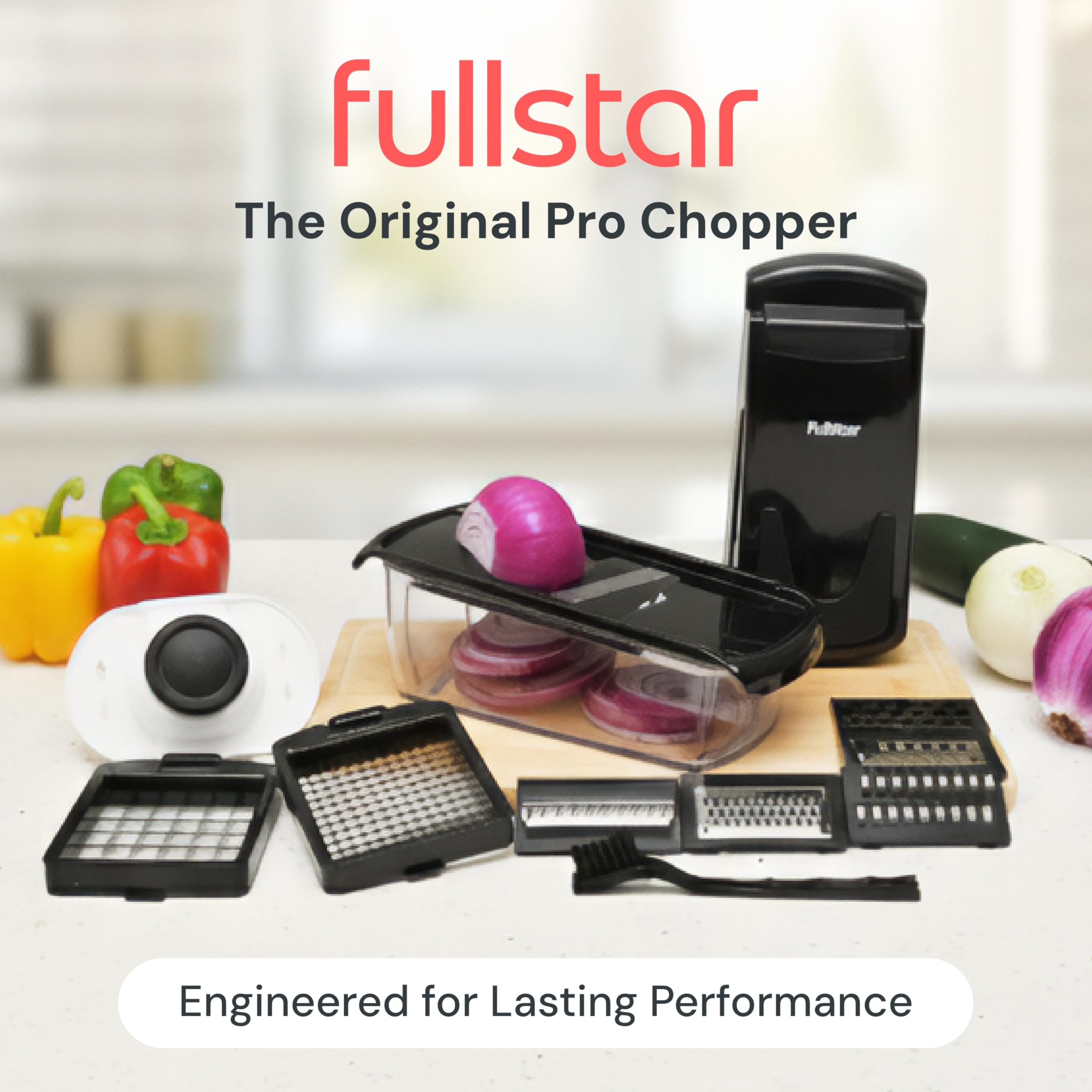 Fullstar The Original Pro Chopper - Vegetable Chopper and Spiralizer, Food Chopper with Container, Fruit Slicer, Kitchen Gadgets & Gifts, Home Essentials (4 in 1, White)