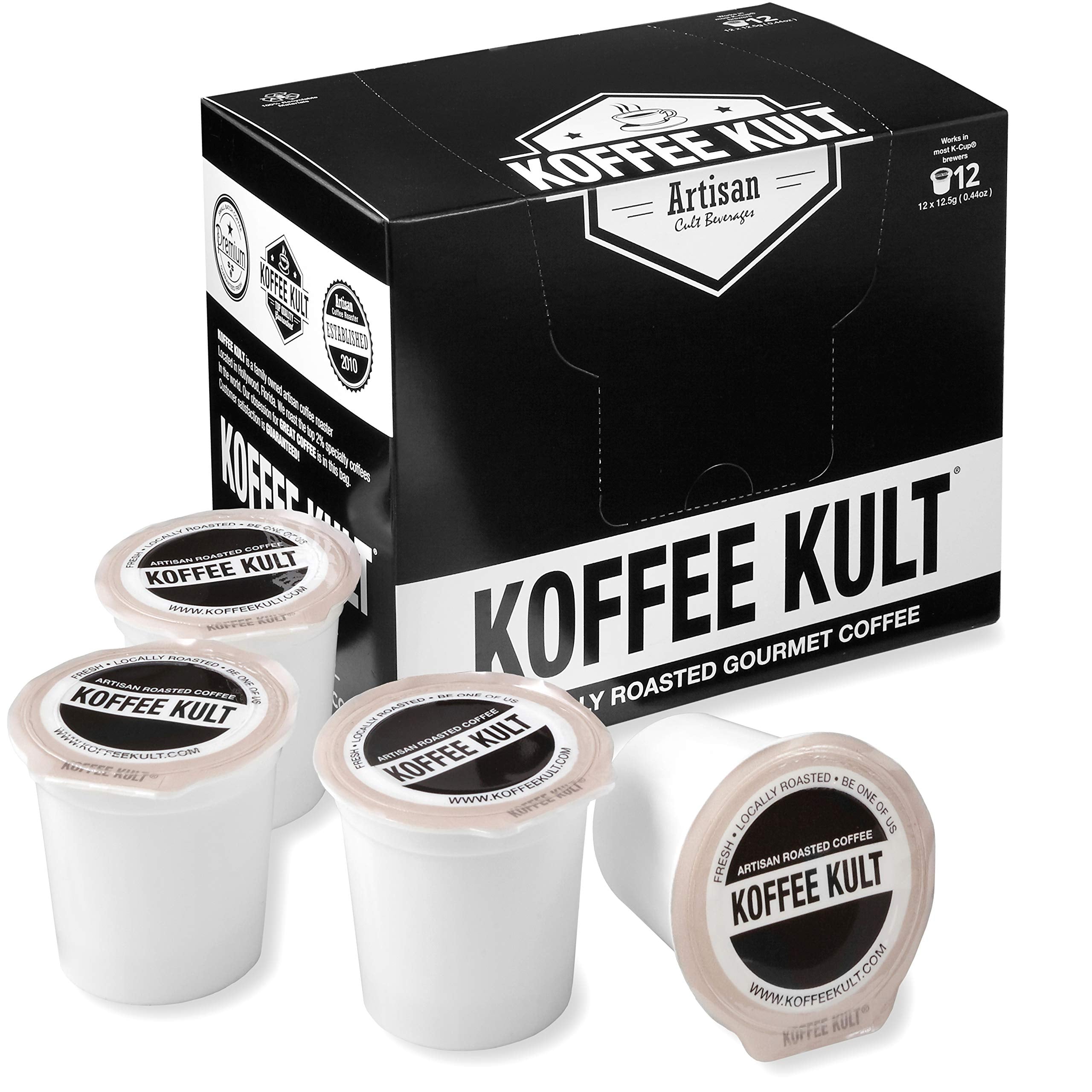 Koffee Kult Premium Dark Roast Coffee Single Serve coffee cups in pods for K-Cup 12 count