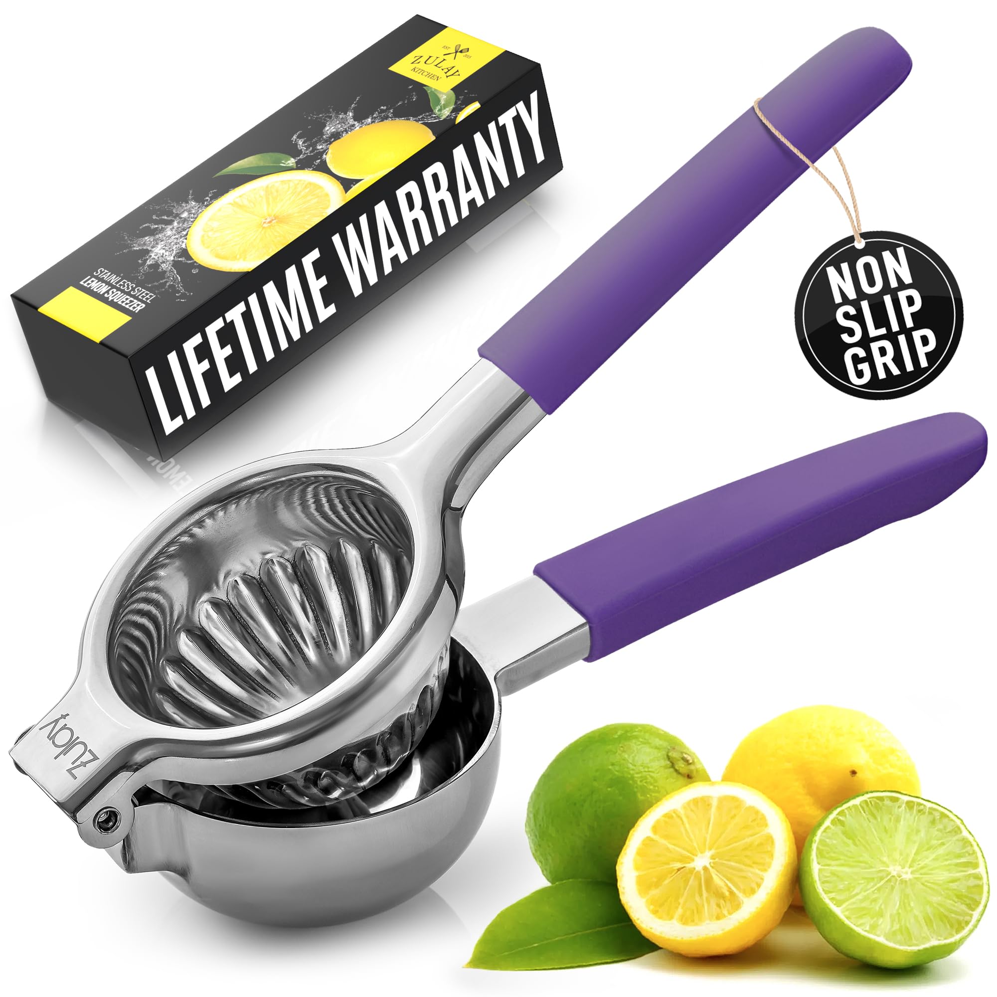 Lemon Squeezer Stainless Steel with Premium Quality Heavy Duty Solid Metal Squeezer Bowl - Large Manual Citrus Press Juicer and Lime Squeezer Stainless Steel - by Zulay Kitchen