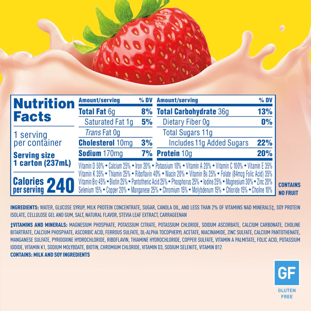 Carnation Breakfast Essentials Ready-to-Drink, Classic French Vanilla, 8 FL OZ Carton (Pack of 24)
