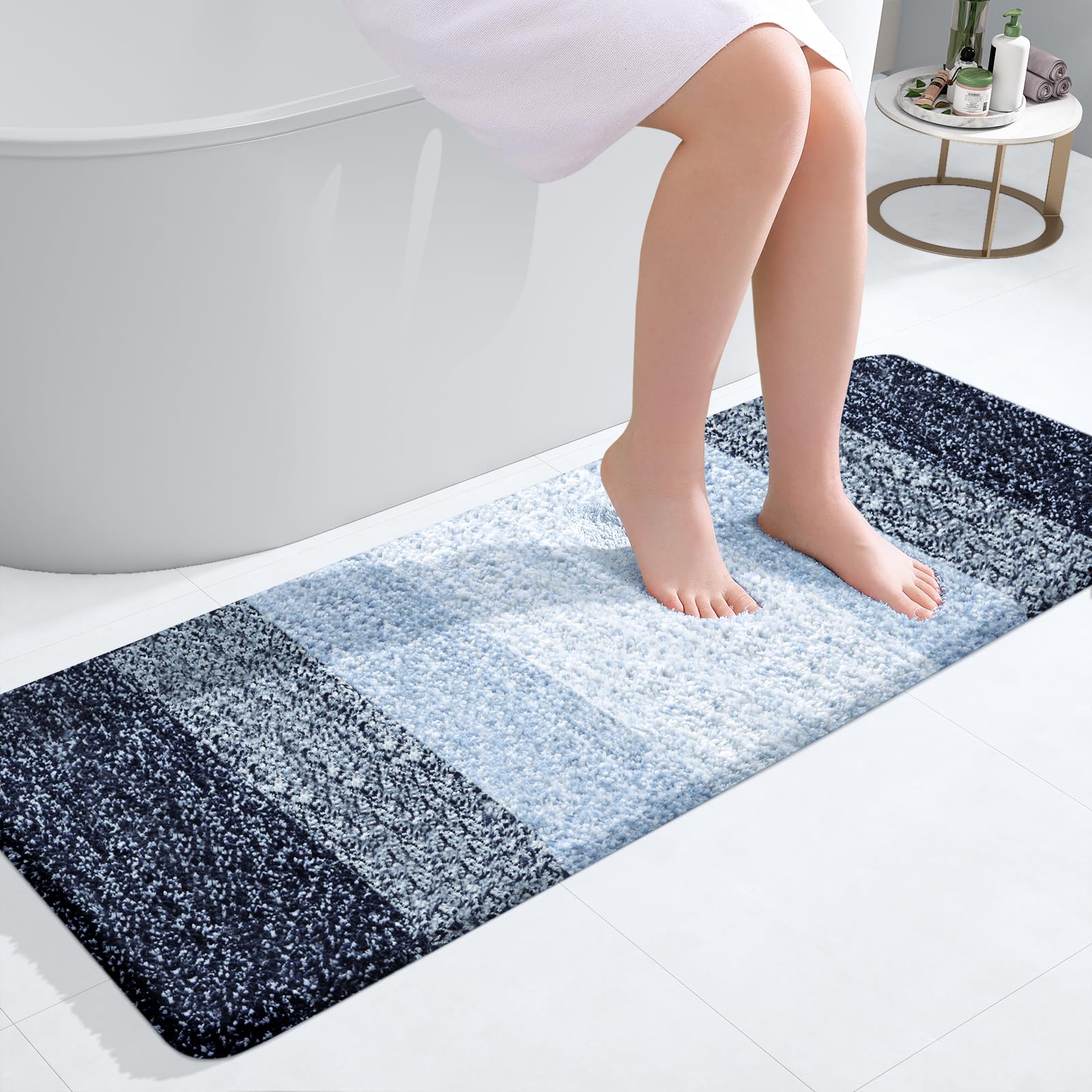 OLANLY Bathroom Rugs Mat 30x20, Extra Soft Absorbent Microfiber Bath Rugs, Rubber Backing, Quick Dry, Machine Washable Bath Mats for Bathroom Floor, Tub and Shower, Home Decor Accessories, Grey
