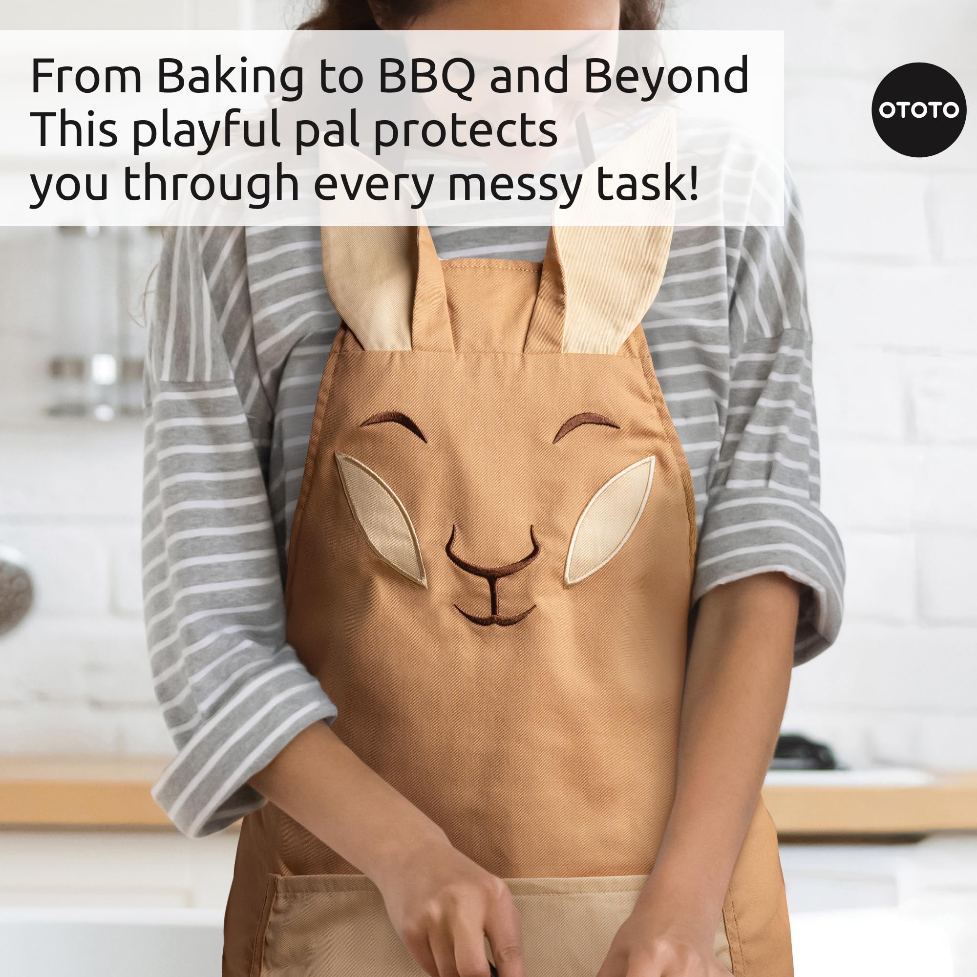 OTOTO Hot-Dog Double Oven Mitts Cute Funny - Gifts for Dog Lovers, Dachshund Themed Gifts, Heat Resistant, Kitchen Gadgets (Brown)