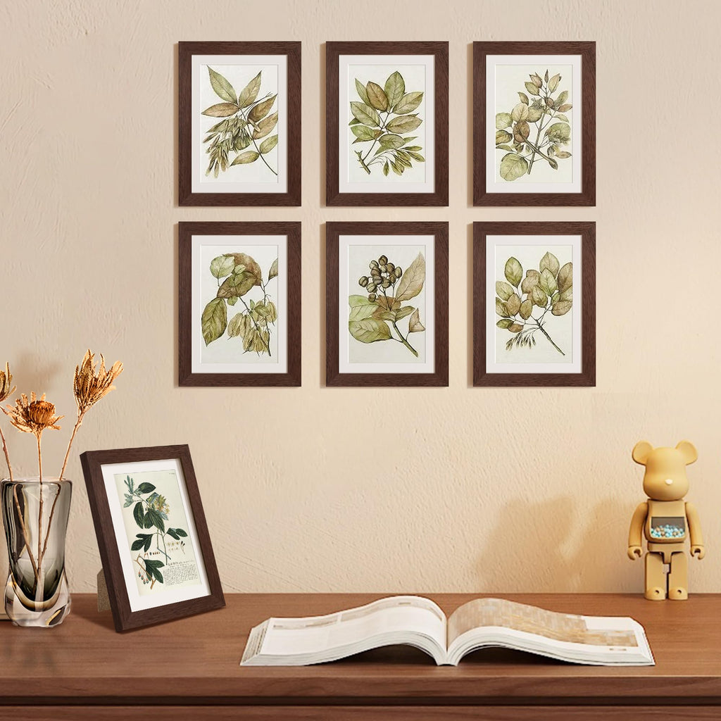 upsimples 5x7 Picture Frame Set of 10, Display Pictures 4x6 with Mat or 5x7 Without, Multi Photo Frames Collage for Wall or Tabletop Display, Black
