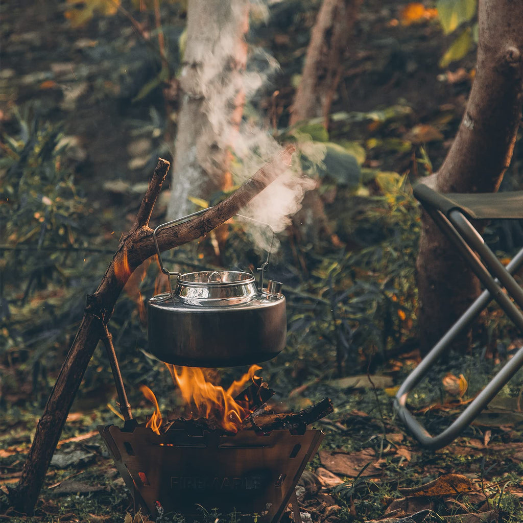 Fire-Maple Antarcti Portable 1.2 Liter Lightweight Stainless Steel Camping Kettle | Durable and Portable Camp Tea Pot | Ideal for Bushcraft and Outdoor Campfire Use