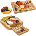SMIRLY Charcuterie Boards Gift Set: Large Charcuterie Board Set, Bamboo Cheese Board Set - Unique for Women - House Warming Gifts New Home, Wedding Gifts for Couple, Bridal Shower Gift