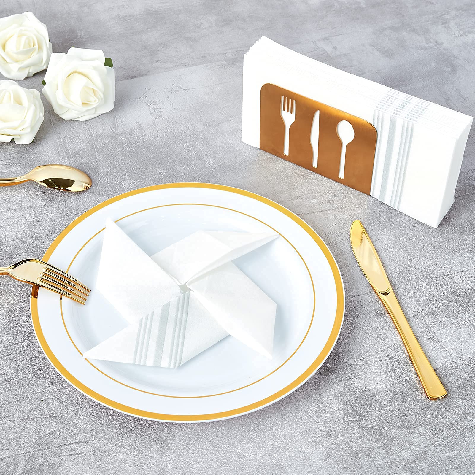 Vplus 150 PACK Guest Towels Disposable Bathroom, Decorative Bathroom Napkins, Soft, and Absorbent Disposable Paper Hand Towel for Dinners, Kitchen, Parties, Weddings, Christmas Party