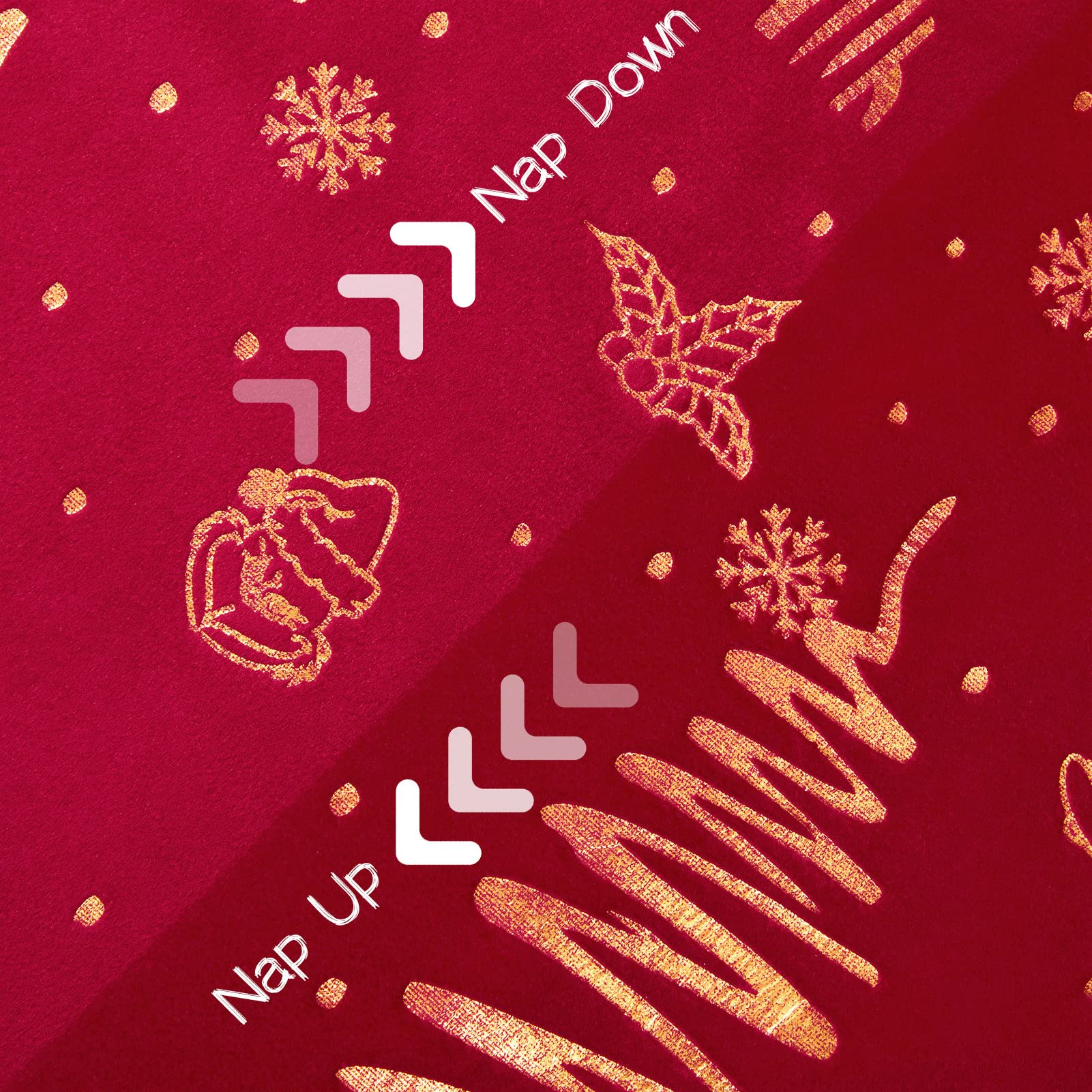 96 inches Long Red christmas curtains velvet for Living Room, Printed with Grinch & Tree Pattern Thermal Insulated Blackout Curtains drapes for winter 96 inch length 2 Panels Set cortinas navideas