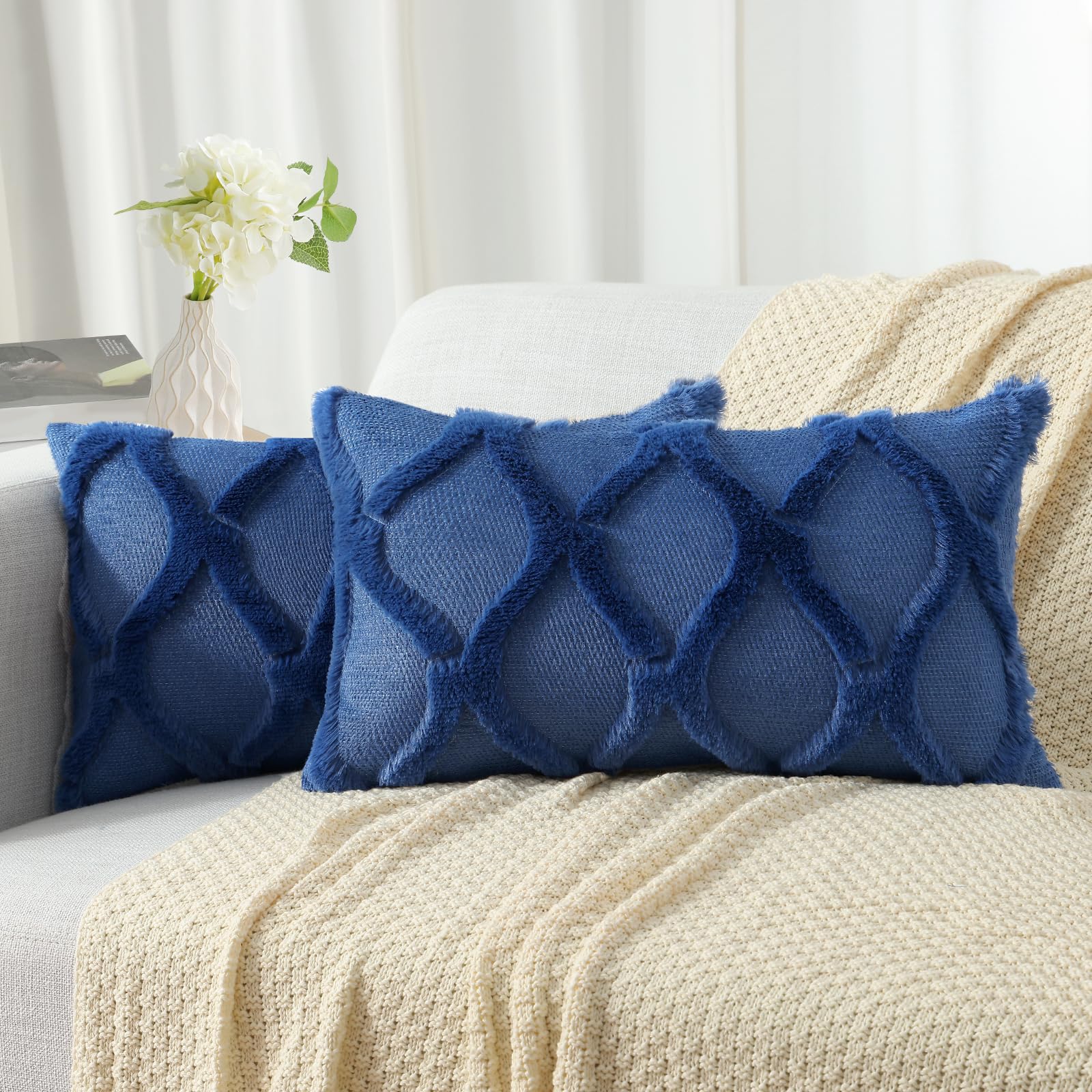 Faux Fur Throw Pillow Covers