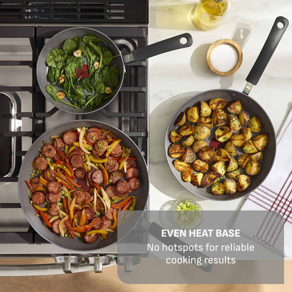 T-Fal Ultimate Hard Anodized Nonstick Pots and Pans Set 17 Piece, Nonstick Cookware Set with Fry Pan, Saucepans, Saute-Pan, Griddle, Dishwasher Safe, Onyx