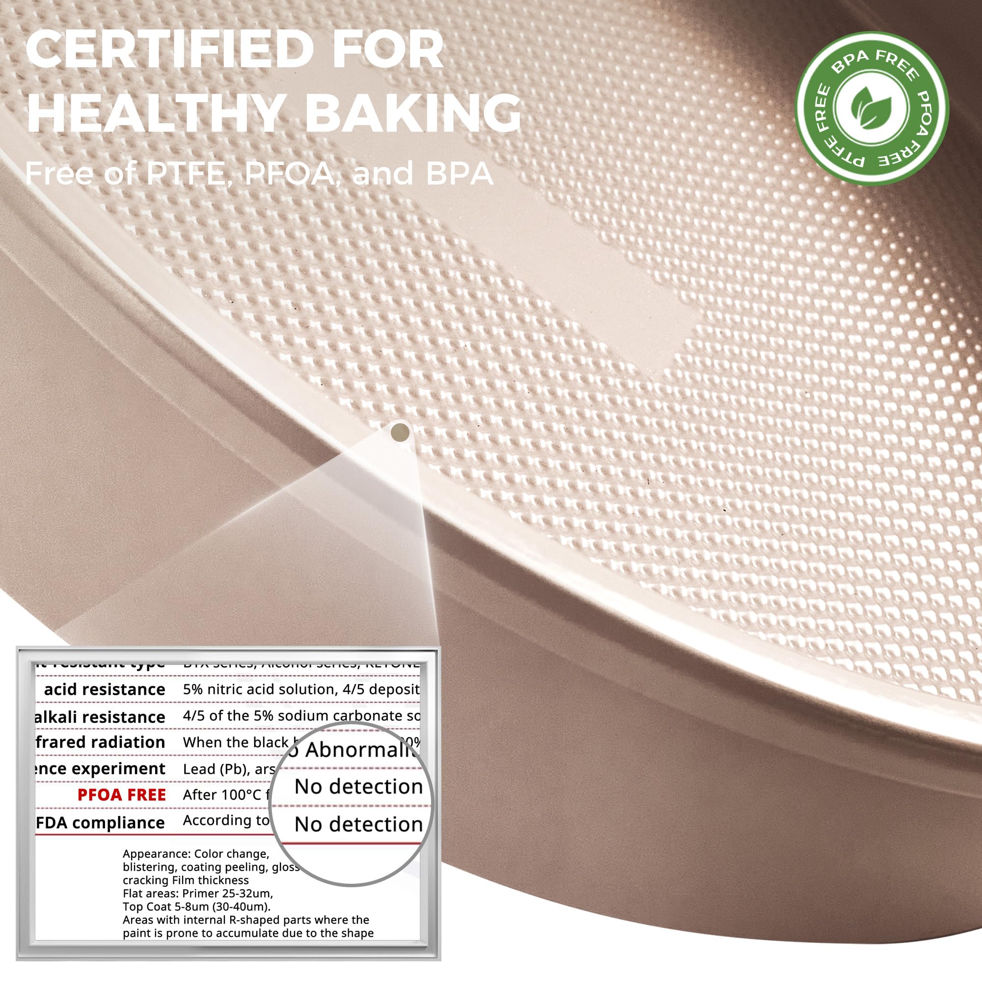 HONGBAKE Nonstick Ceramic 9 Inch Round Cake Pan Set of 2, Heavy-Duty Aluminized Steel round cake pans with Diamond Texture, Non-Toxic Cake Molds, Cake Pans Sets for Baking Cheesecake, Cream