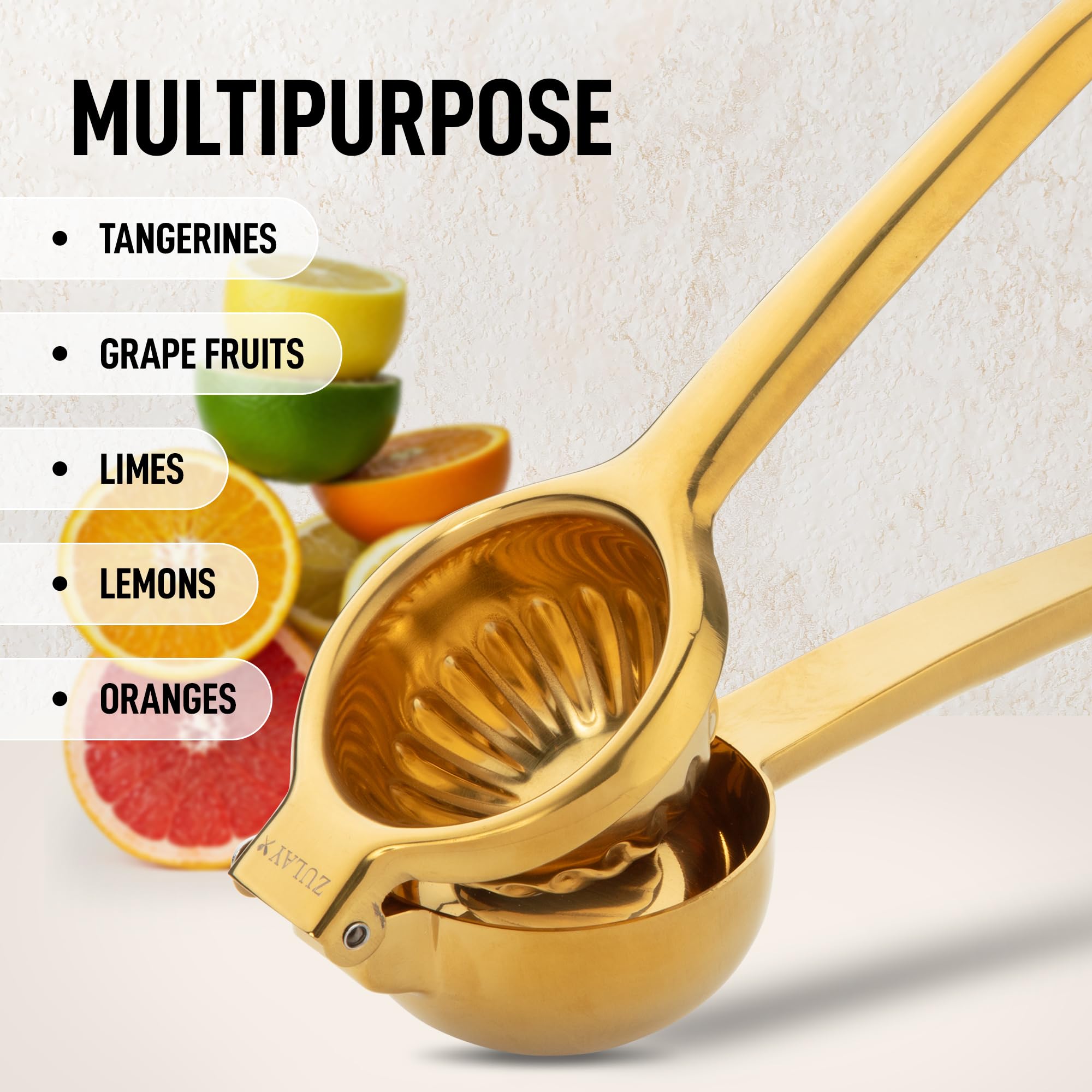 Lemon Squeezer Stainless Steel with Premium Quality Heavy Duty Solid Metal Squeezer Bowl - Large Manual Citrus Press Juicer and Lime Squeezer Stainless Steel - by Zulay Kitchen