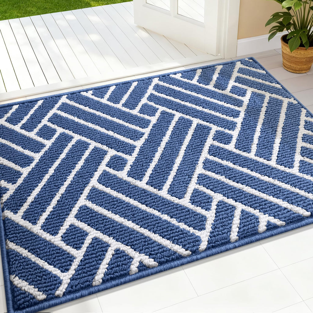 OLANLY Indoor Door Mat, 32x20 Inch, Dirt Resistant and Absorbent, Non-Slip Rubber Backing Floor Mats, Easy Clean Low-Profile Doormat for Entryway, Front Door, and Inside Entrance, Grey