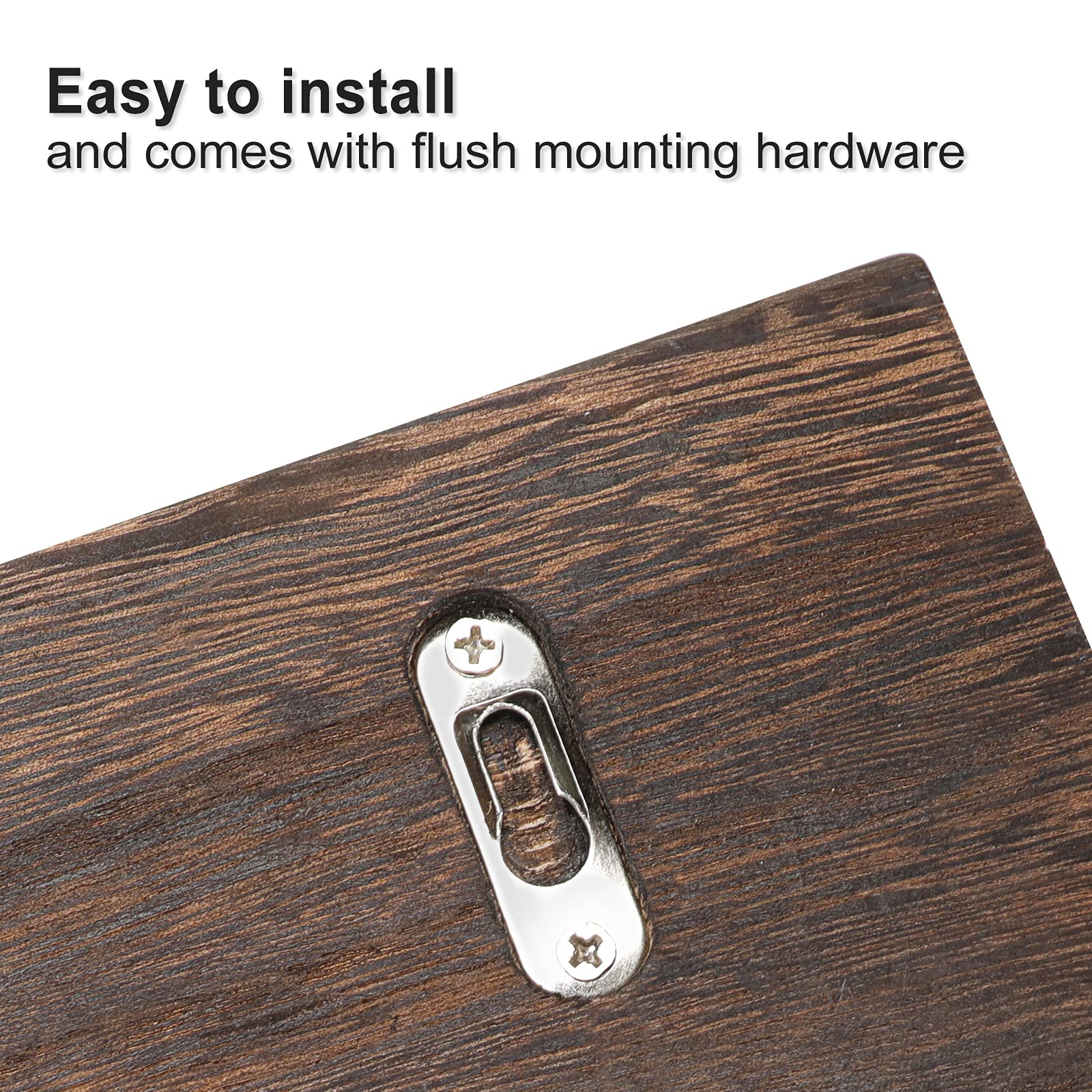 Key & Mail Holder for Wall - Rustic Natural Paulownia Wood, 4 Double-Hook Hangers - Wall Mounted Organizer for Decor, Bags, Accessories - Hardware & Manual Included (Brown)