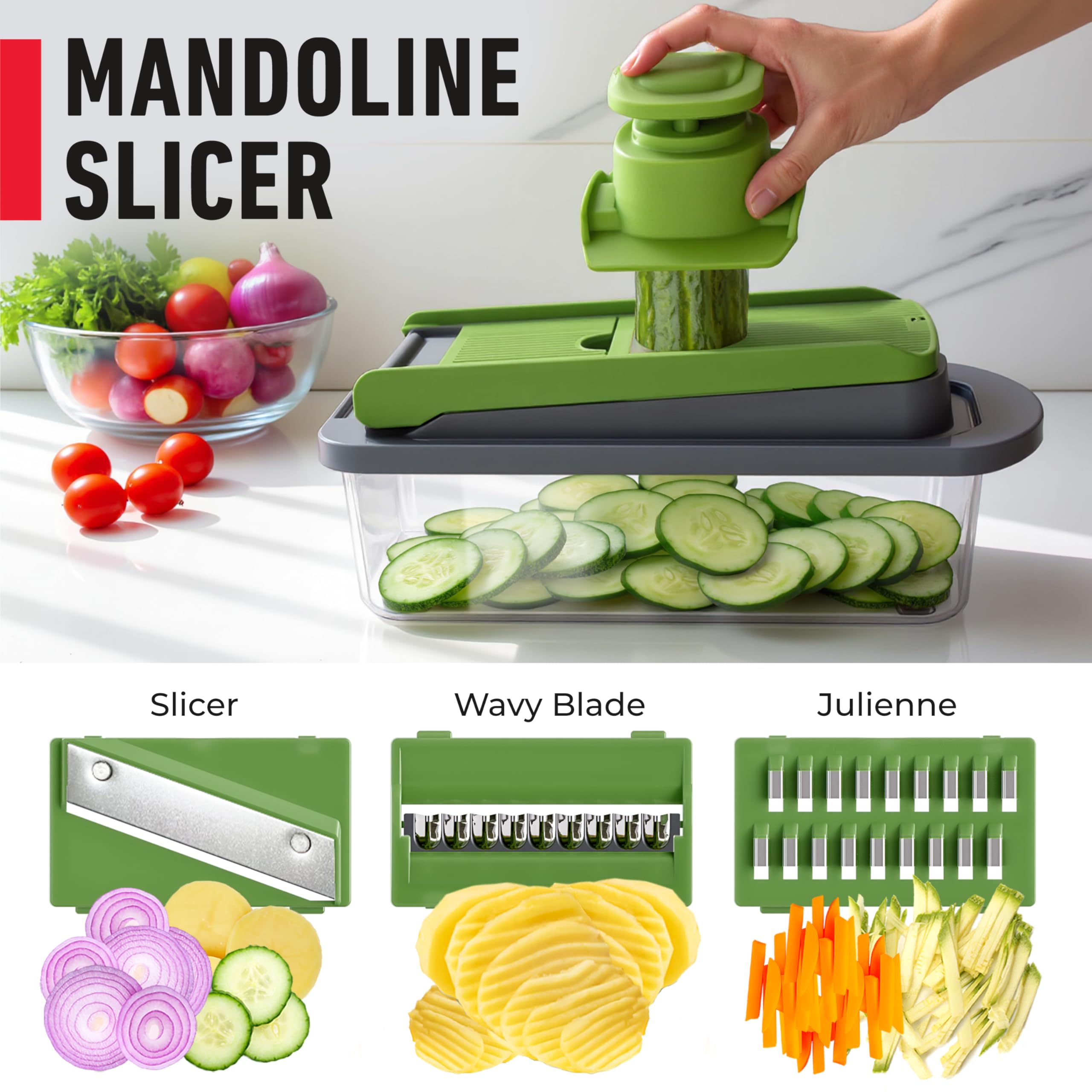 Mueller The Real Original Pro Chopper since 2013 Vegetable Chopper Mandoline Slicer, 8 Blade Food Veggie Chopper Onion Vegetable Cutter with Container, Kitchen Gadgets & Essentials, (10 in 1)