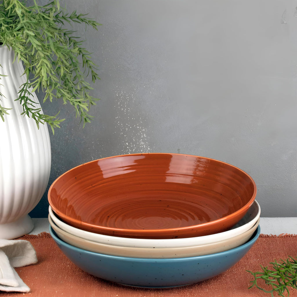 Sango Siterra Painter's Palette 16-Piece Stoneware Dinnerware Set - Service for 4, Ceramic Plates and Bowls Sets, Chip Resistant, Rustic Dishware, Microwave & Dishwasher Safe Kitchen Dishes
