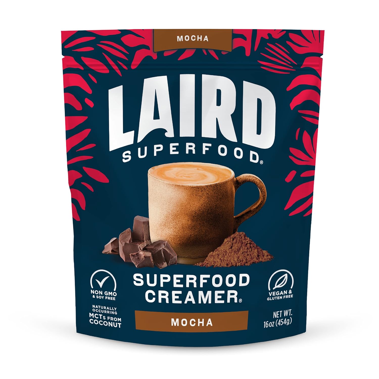 Laird Superfood Non-Dairy Coconut Powder Creamer - Sweet & Creamy + Adaptogens - Superfood Creamer with Functional Mushrooms - Non-GMO, Vegan, 8 oz. Bag, Pack of 1