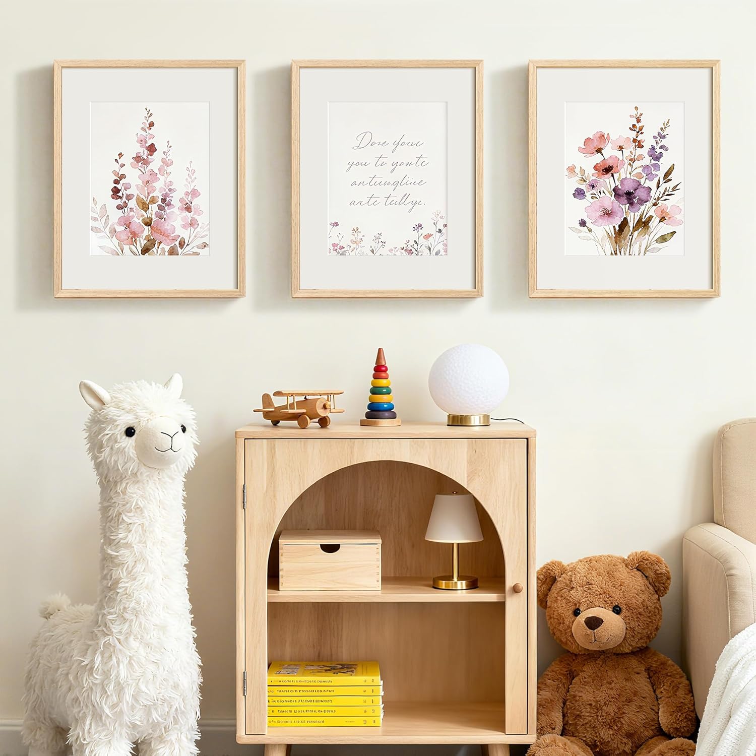 upsimples 16x20 Frames Set of 3, Natural Solid Wooden Picture Frames, Display 11x14 with Mat or 16 x 20 Without for Vertical or Horizontal Wall Hanging