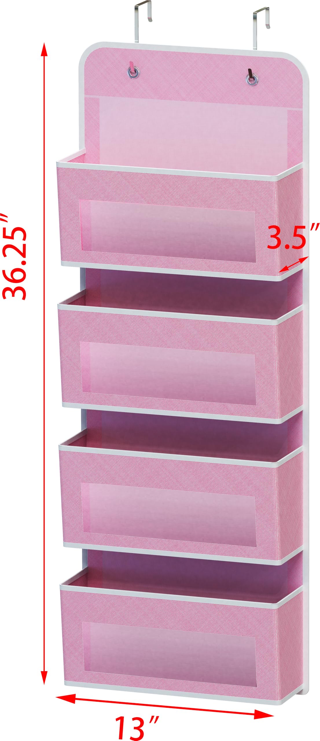Simple Houseware 6 Clear Window Pocket Over Closet Door Storage Hanging Organizer for Bedroom, Bathroom, Pantry, Beige