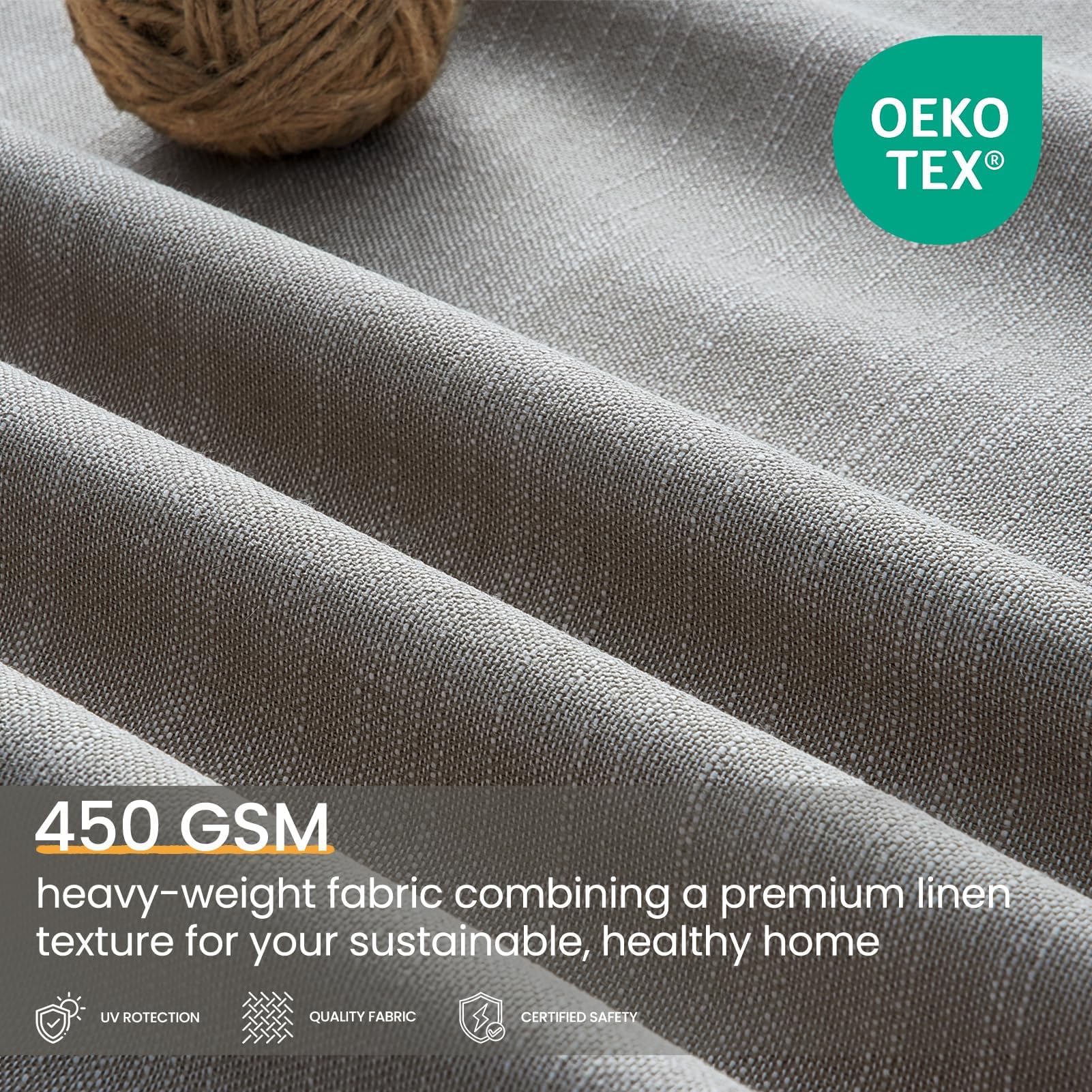 Topfinel 84 Inch Long Natural Blackout Curtains for Bedroom Livingroom, Farmhouse Back Tab Pinch Pleated Drapes for Track System,Neutral Linen Ambiance & Privacy Drapes Natural 52" W*84" L