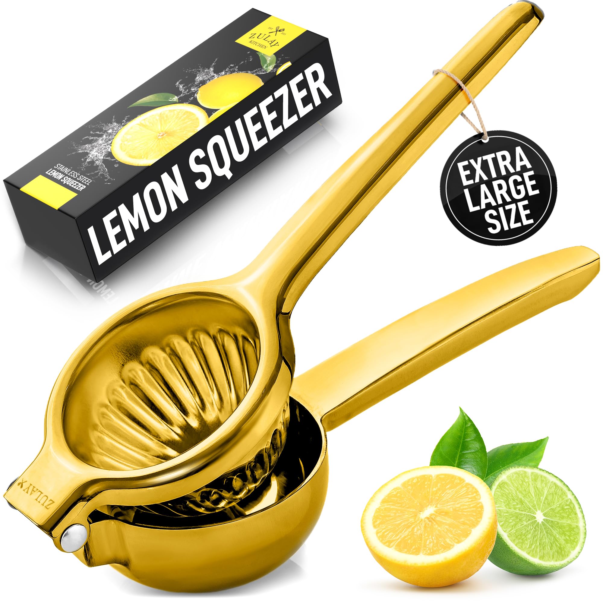 Lemon Squeezer Stainless Steel with Premium Quality Heavy Duty Solid Metal Squeezer Bowl - Large Manual Citrus Press Juicer and Lime Squeezer Stainless Steel - by Zulay Kitchen