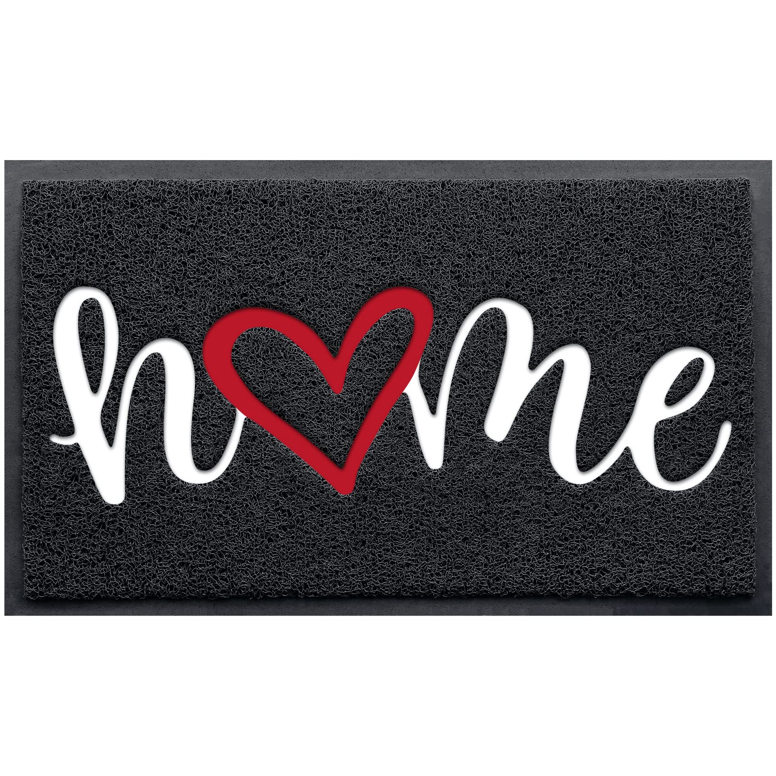 Door Mat (30"x17.5",Black), Welcome Mat Low Profile Front Doormat Floor Mat Non Slip Rugs for Entryway, Patio, High Traffic Areas