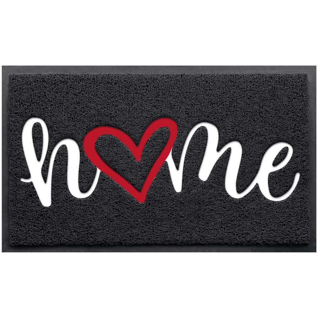 Door Mat (30"x17.5",Black), Welcome Mat Low Profile Front Doormat Floor Mat Non Slip Rugs for Entryway, Patio, High Traffic Areas