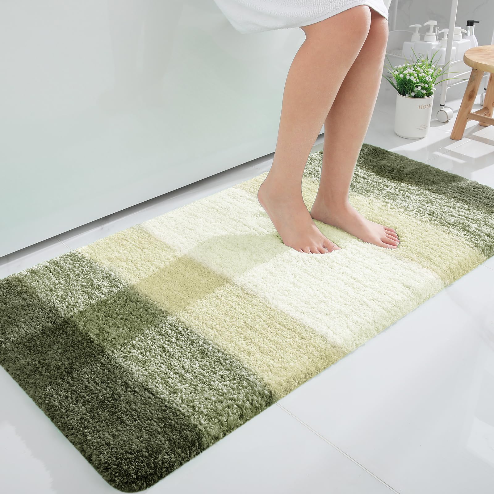 OLANLY Bathroom Rugs Mat 30x20, Extra Soft Absorbent Microfiber Bath Rugs, Rubber Backing, Quick Dry, Machine Washable Bath Mats for Bathroom Floor, Tub and Shower, Home Decor Accessories, Grey