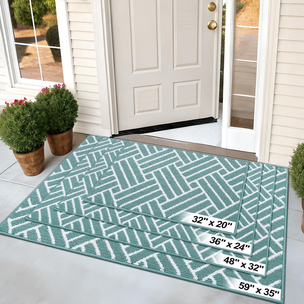 OLANLY Indoor Door Mat, 32x20 Inch, Dirt Resistant and Absorbent, Non-Slip Rubber Backing Floor Mats, Easy Clean Low-Profile Doormat for Entryway, Front Door, and Inside Entrance, Grey