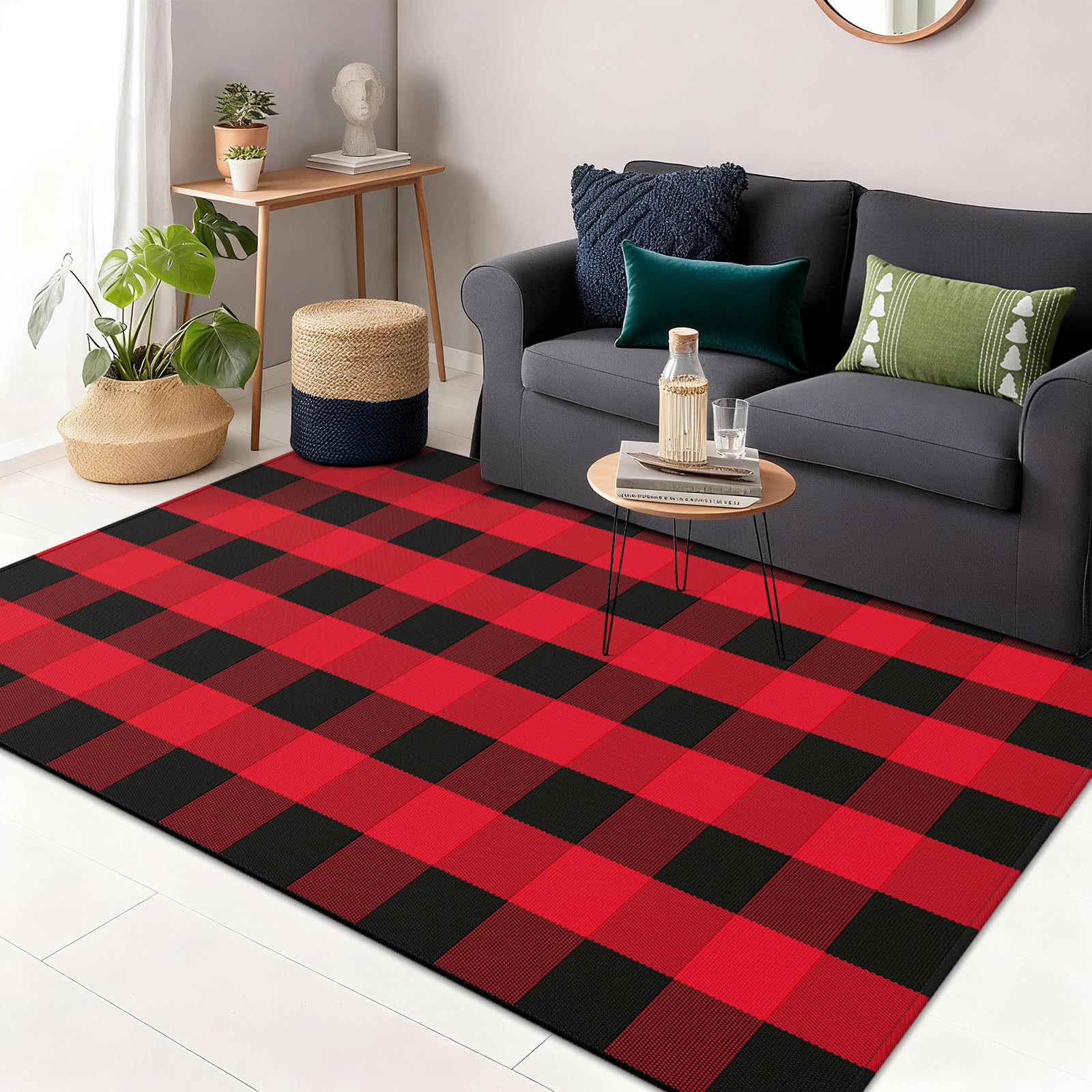 OLANLY Black and White Striped Rug 2'4" x 3'7" (27.5" x 43") – Washable Cotton Indoor Outdoor Doormat for Front Door, Entryway, Kitchen, Porch, Patio Decor