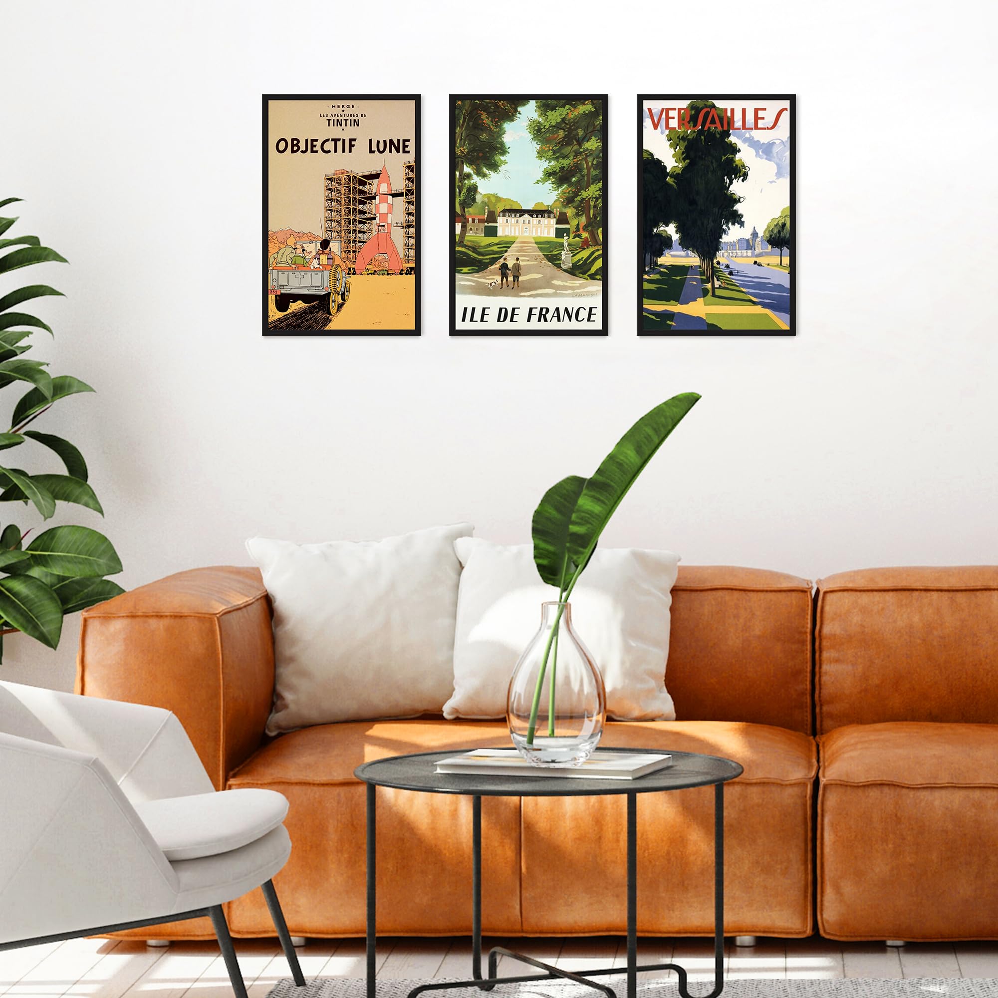 upsimples 12x16 Picture Frame Black 3 Pack, Scratch-Proof Poster Frames 12 x 16 for Photo Gallery - Slide-In Strips, Horizontal or Vertical Wall Mounting