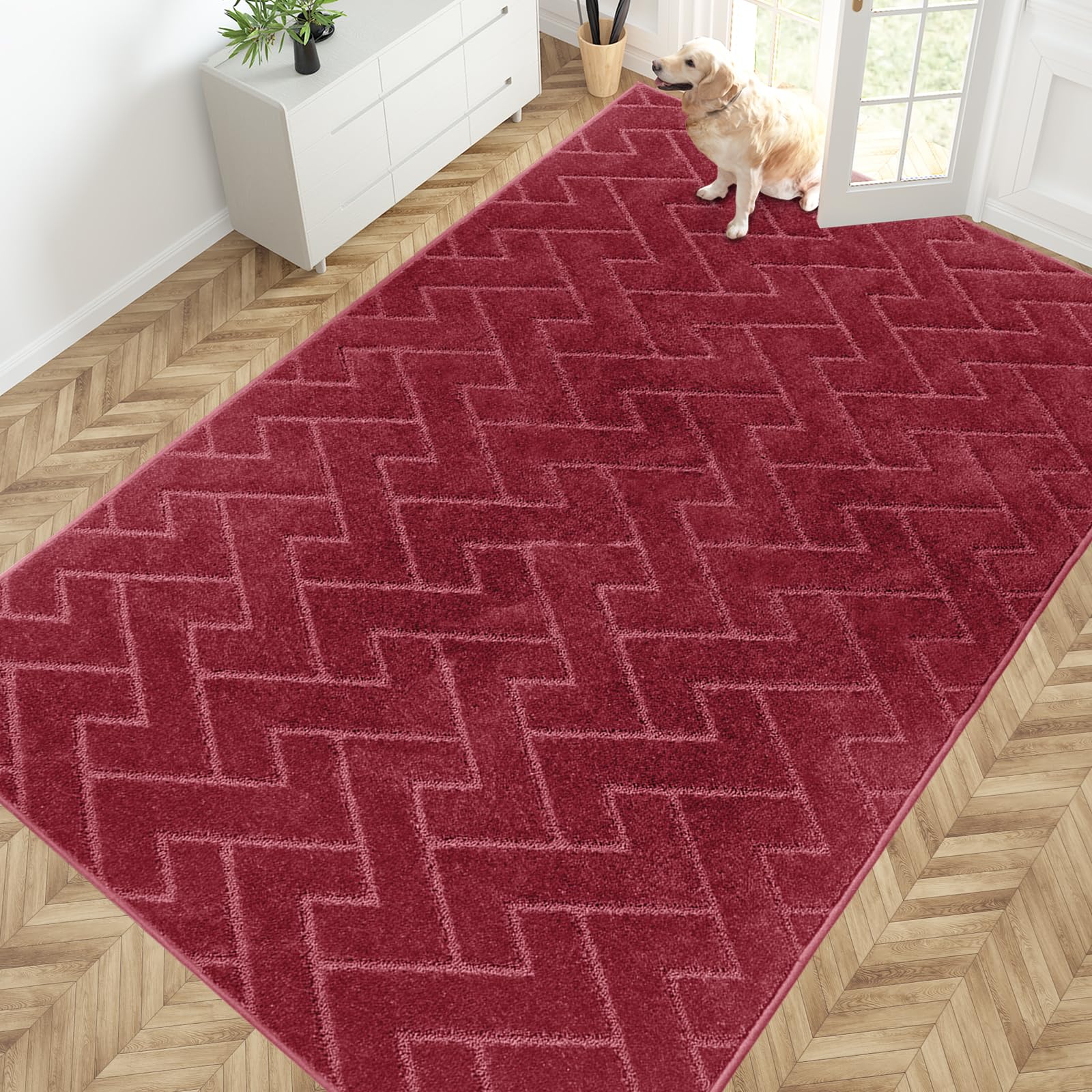 PURRUGS Dirt Trapping Door Mat 20" x 31.5", Non-Slip Machine Washable Entry Rug, Dog Doormat, Indoor Front Door Mat, Super Absorbent Entryway Rug for Muddy Shoes & Paws, Taupe