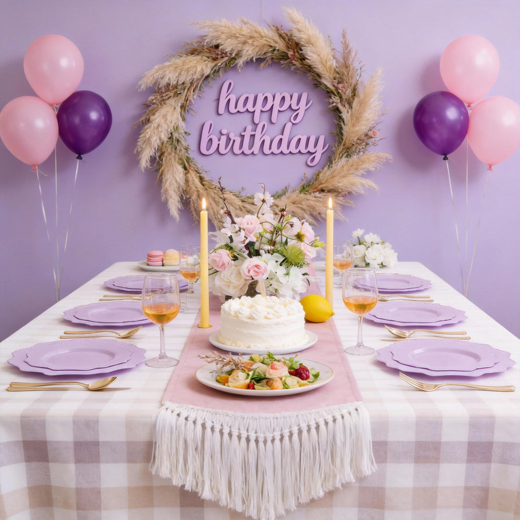 COLOSUS 60PCS White Plastic Plates for 30 guests-Fancy Plastic Beaded Plates,Plastic Plates for Party, Elegant White plates,Include 30 PCS 10.5" Dinner plates & 30PCS 8.25" Dessert plates for easter