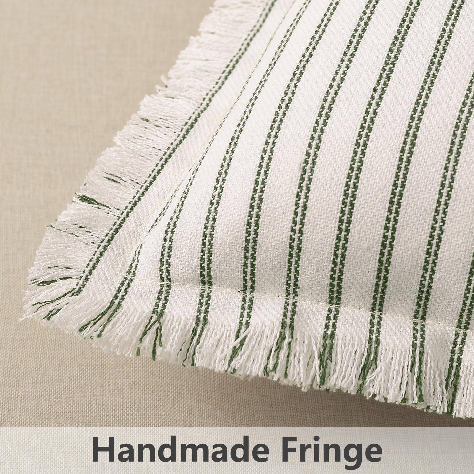 ZWJD Throw Pillow Covers 20x20 Set of 2 Striped Pillow Covers with Fringe Chic Cotton Decorative Pillows Square Cushion Covers for Sofa Couch Bed Living Room Farmhouse Decor, (Gray)