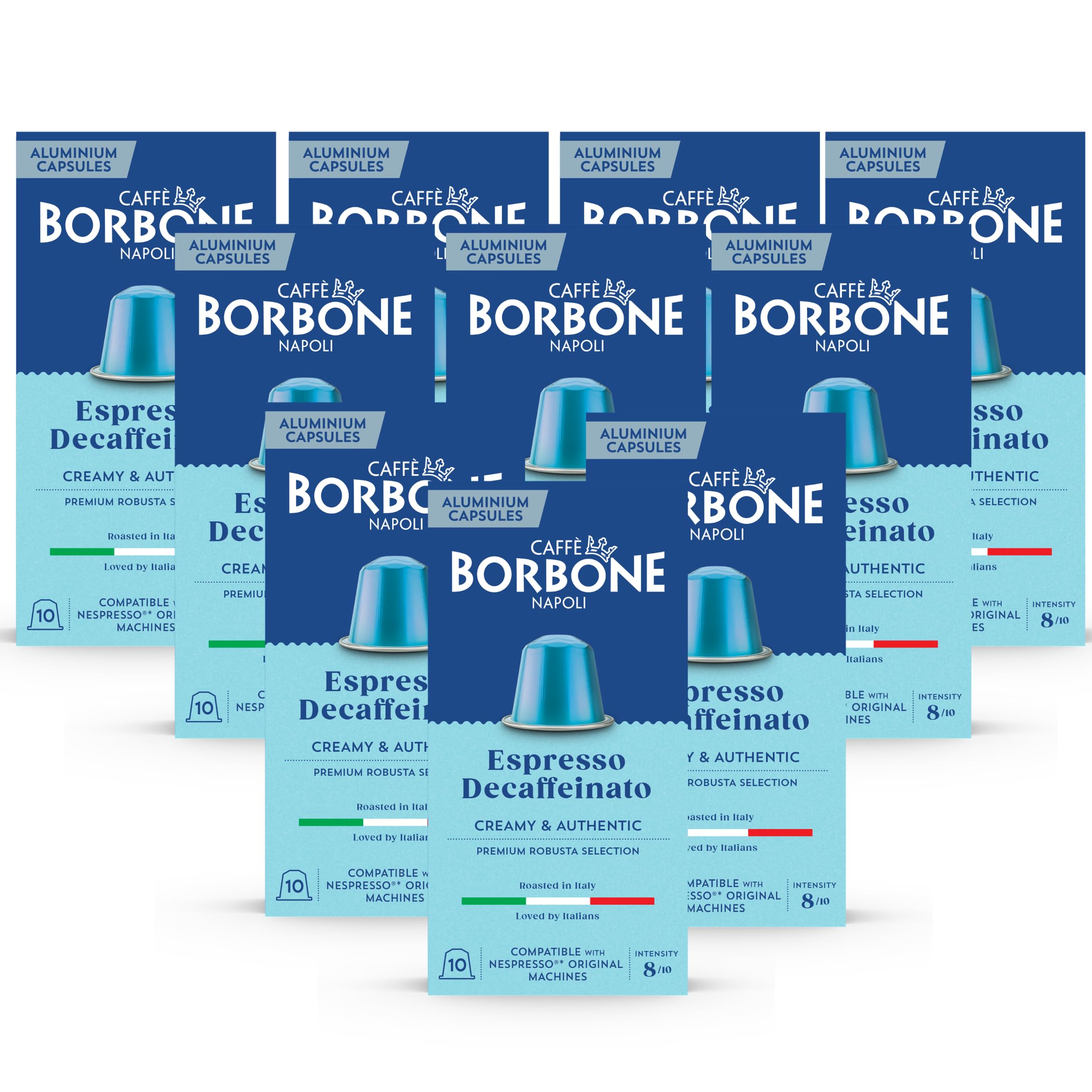 Caffè Borbone Espresso Intenso Aluminum Capsules Compatible with Nespresso Original Machines, Dark Roast, 100 Count