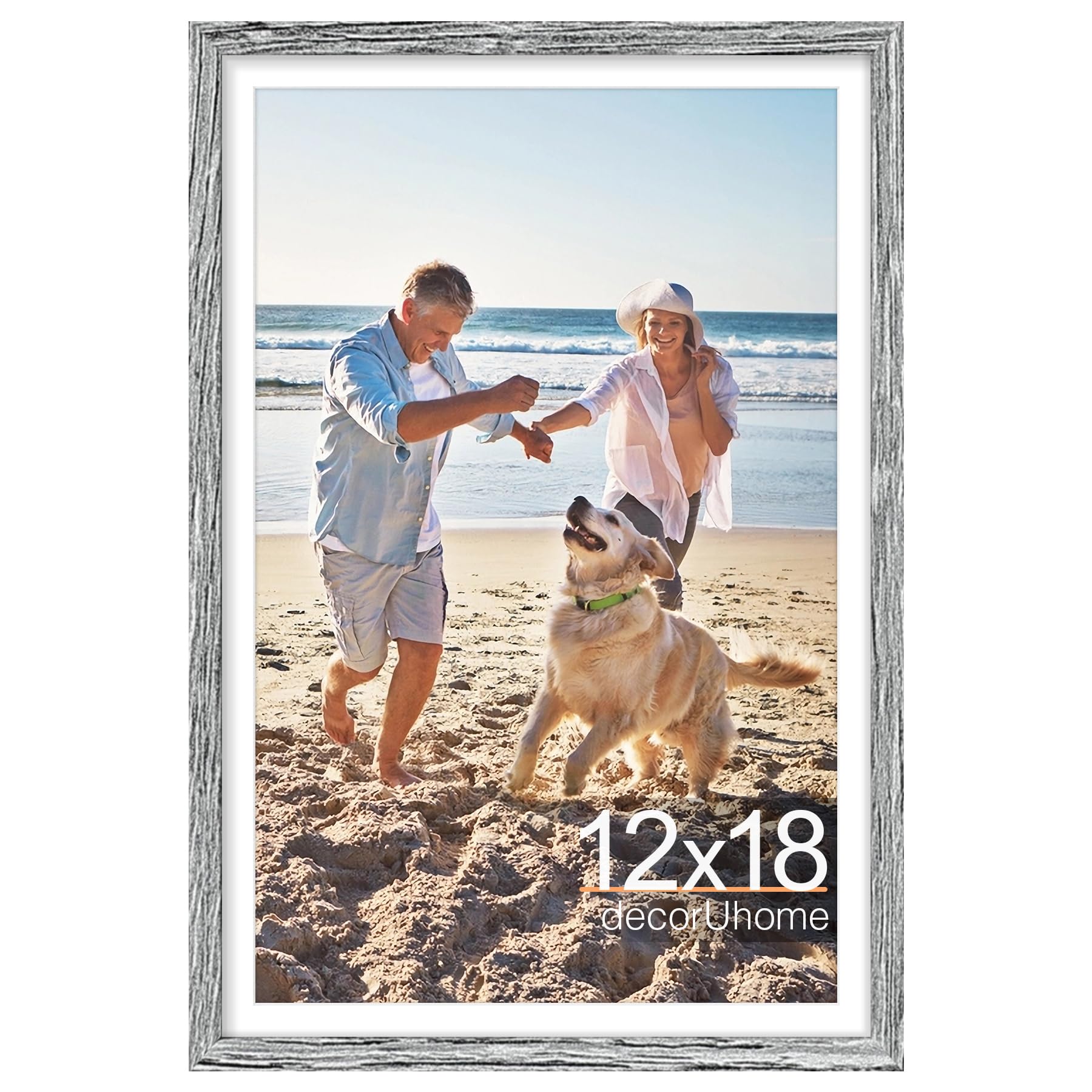 decorUhome 8x10 Picture Frame, Display Pictures 5x7 with Mat or 8x10 without Mat, Wall & Tabletop Display Photo Frame, Black, 1 Pack