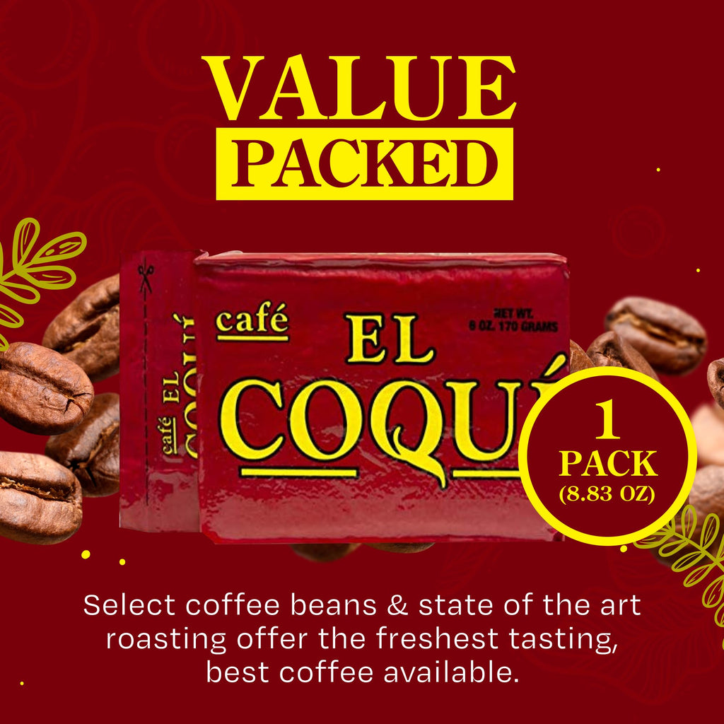 El Coquí Dark Roast Espresso Ground Coffee, Rich, Ground Coffee, Authentic Puerto Rican Style Coffee, Vacuum Sealed, Ground Espresso Beans, 6 oz (4 pack)