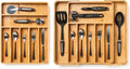 SMIRLY Ultimate Kitchen Drawer Organizer Bundle: The Perfect Pair of Expandable & Compact Drawer Organizers