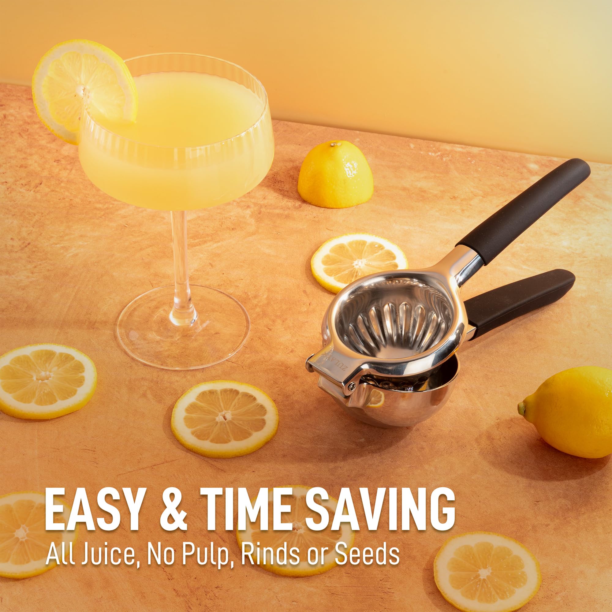 Lemon Squeezer Stainless Steel with Premium Quality Heavy Duty Solid Metal Squeezer Bowl - Large Manual Citrus Press Juicer and Lime Squeezer Stainless Steel - by Zulay Kitchen