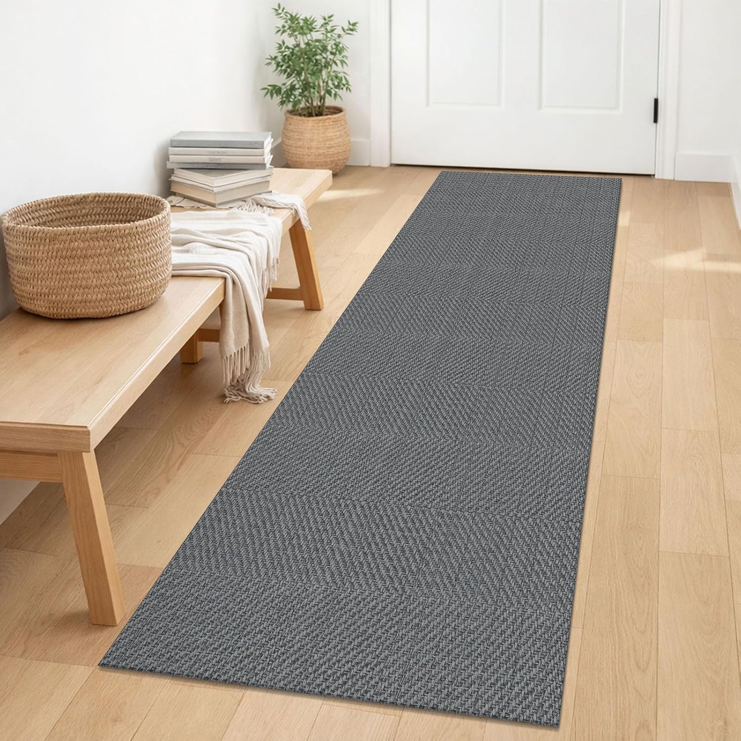 IOHOUZE Small Area Rug 2x3 Washable Woven Rugs for Entryway Non Slip Rubber Backed Kitchen Rugs Indoor Outdoor Doormat Throw Rug Floor Carpet for Entrance Front Door, Orange/Tan/Brown