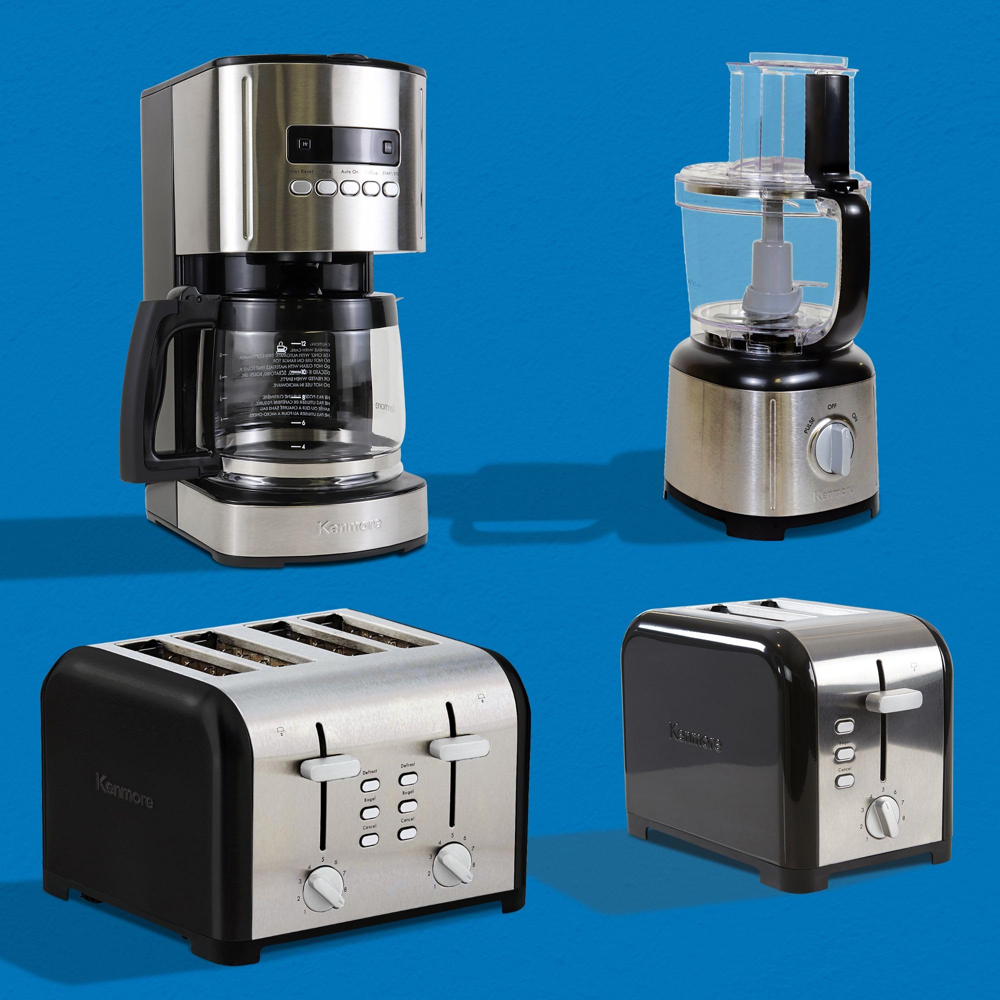 Kenmore Drip Coffee Maker - Programmable Cafe Machine With Glass Pot, Regular & Bold Brew, Auto Shut Off Large Water Reservoir, Reusable Filter, Kitchen Appliances For Cafeteria Barista, 12 Cup Black