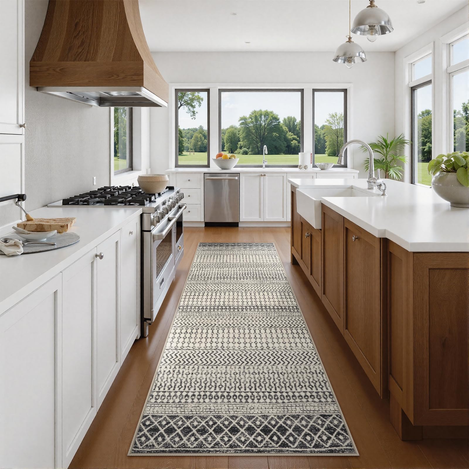 Moroccan Washable Rugs, 2x3 Light Grey Rug Non-Slip Small Distressed Entryway Rugs, Soft Low-Pile Bedroom Rug Indoor Doormat Carpet for Entryway Kitchen Bathroom