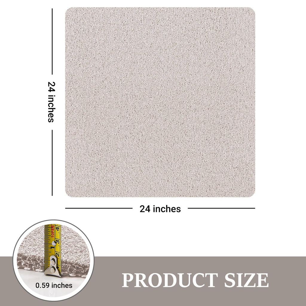 PVC Loofah Shower/Bathtub Mat Non-Slip, 24x16 inch, Soft Tub Mat with Drain, for Tub and Bathroom,Quick Drying,Grey