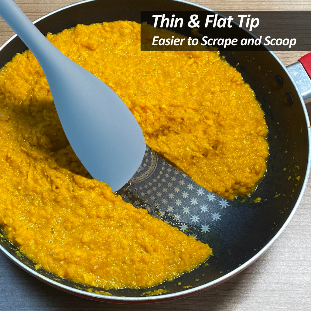 Upgrade Silicone Spatula Spoon Set,VOVOLY Heat Resistant Rubber Spoonula, Seamless Non-Stick Flexible Scrapers for Baking Mixing Tool,3 Pack,