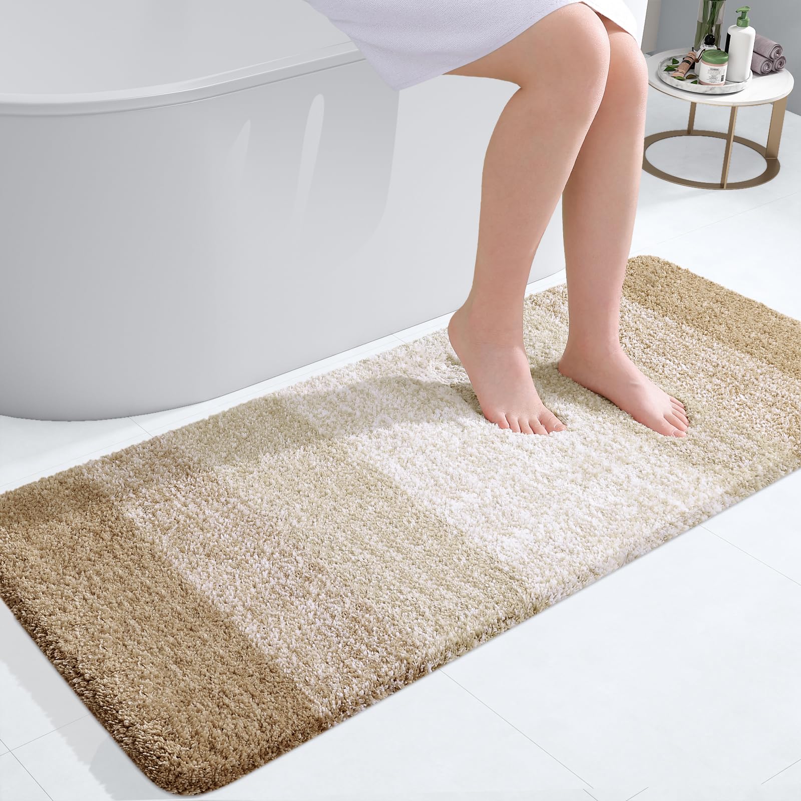 OLANLY Bathroom Rugs Mat 30x20, Extra Soft Absorbent Microfiber Bath Rugs, Rubber Backing, Quick Dry, Machine Washable Bath Mats for Bathroom Floor, Tub and Shower, Home Decor Accessories, Grey